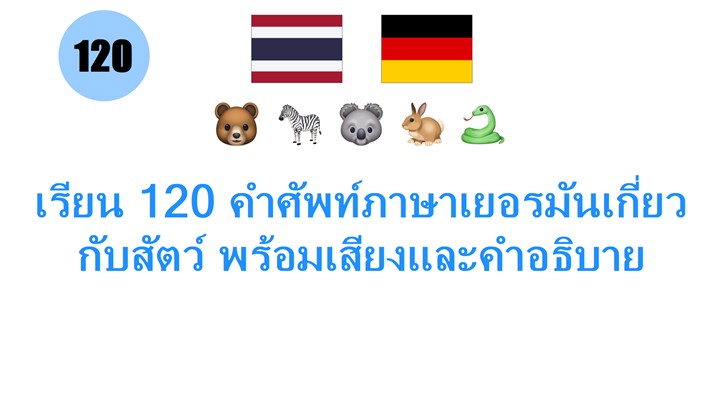เรียน 120 คำศัพท์ภาษาเยอรมันเกี่ยวกับสัตว์ พร้อมเสียงและคำอธิบาย